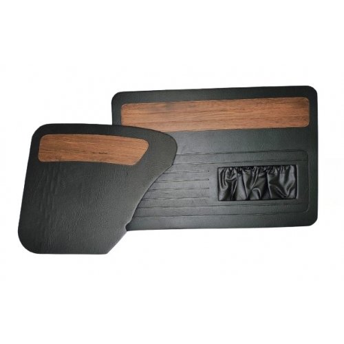 FORRAÇÃO PORTA FUSCA ATÉ 76 C/BOLSA PRETO COM JACARANDÁ JOGO