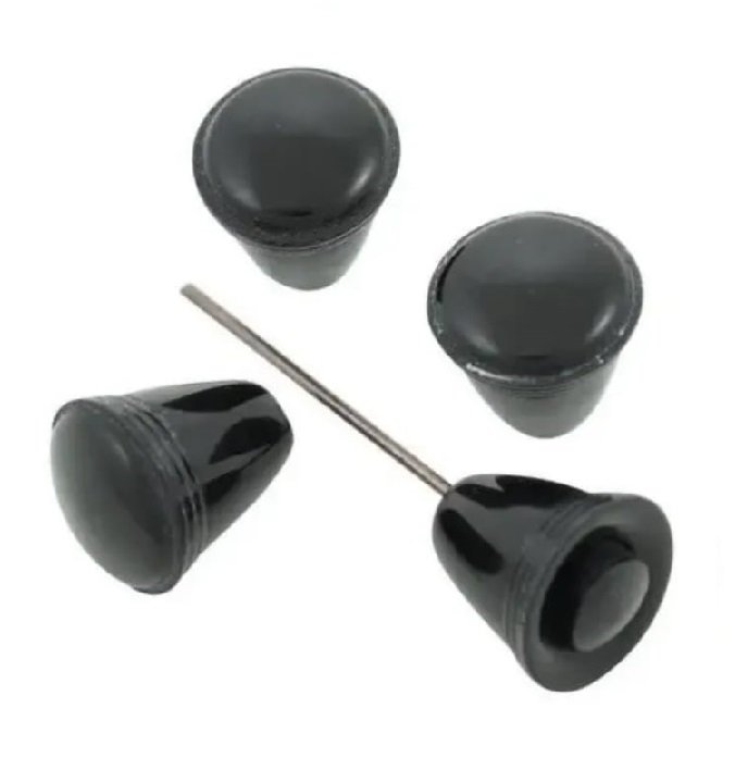 BOTÕES PAINEL FUSCA ATÉ 70 PRETO KIT