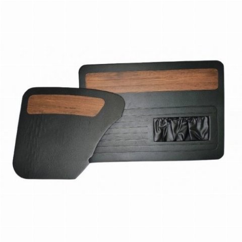 FORRAÇÃO PORTA FUSCA ATÉ 76 C/BOLSA PRETO COM JACARANDÁ JOGO