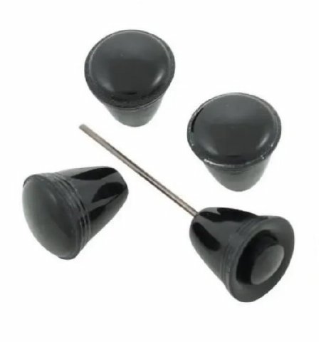 BOTÕES PAINEL FUSCA ATÉ 70 PRETO KIT