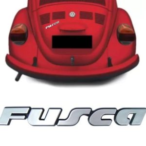 EMBLEMA "FUSCA" EM PLÁSTICO PRATEADO